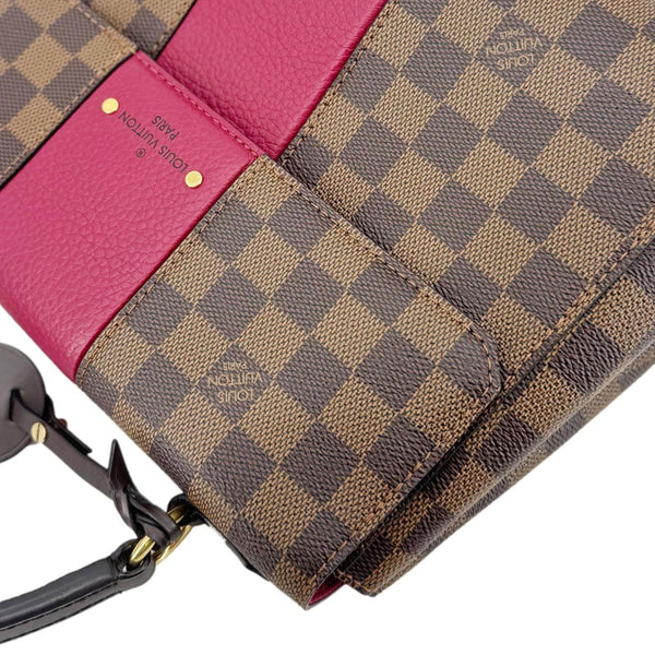 LOUIS VUITTON Bond Street MM Damier Ebene Satchel Bag Red