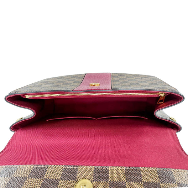 LOUIS VUITTON Bond Street MM Damier Ebene Satchel Bag Red