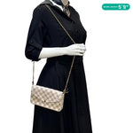 LOUIS VUITTON Felicie Pochette Damier Azur Crossbody Bag Rose Ballerine