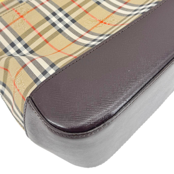 BURBERRY 20th Century Haymarket House Check Canvas Tote Bag Beige