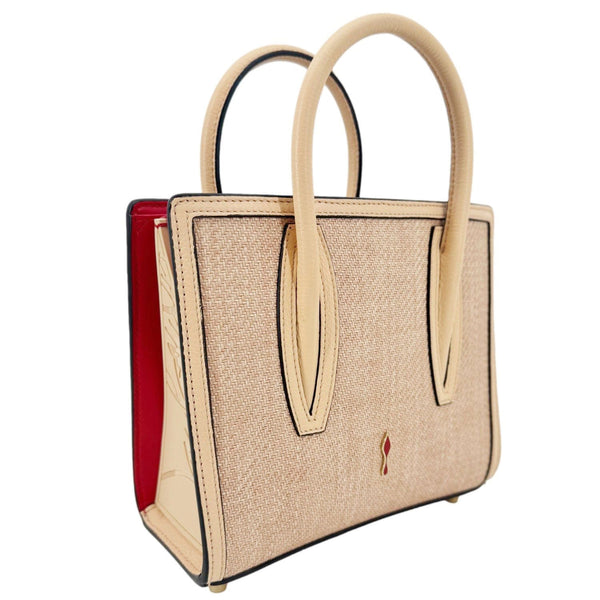 CHRISTIAN LOUBOUTIN Mini Paloma Canvas Tote Bag Peach