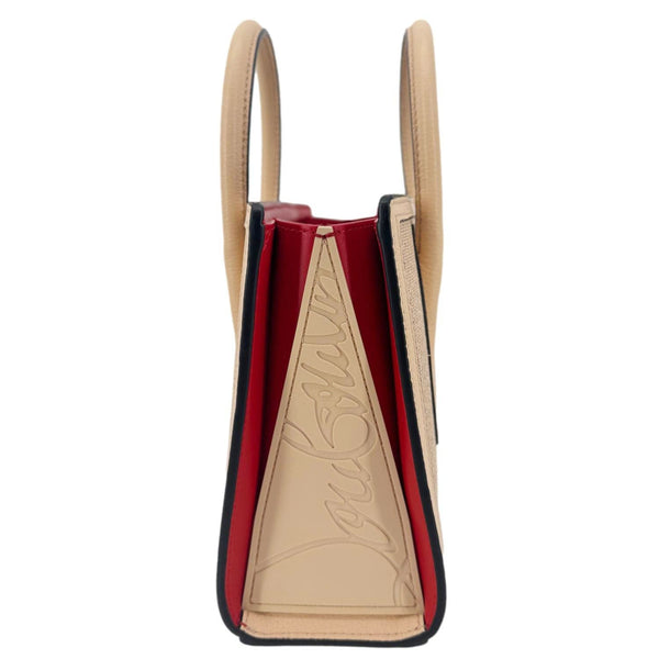 CHRISTIAN LOUBOUTIN Mini Paloma Canvas Tote Bag Peach