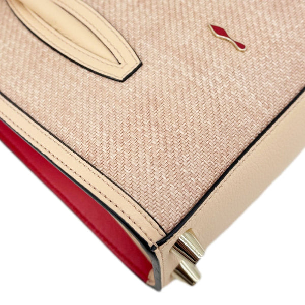 CHRISTIAN LOUBOUTIN Mini Paloma Canvas Tote Bag Peach