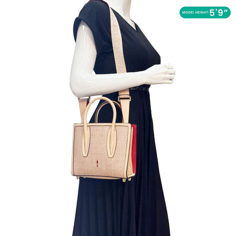 CHRISTIAN LOUBOUTIN Mini Paloma Canvas Tote Bag Peach