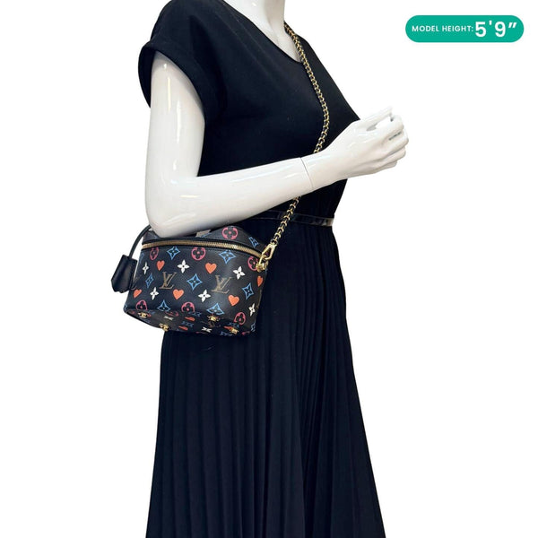 LOUIS VUITTON Game On Vanity PM Monogram Canvas Shoulder Bag Black