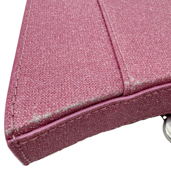 BALENCIAGA Hourglass Leather Wallet On Chain Shoulder Bag Pink