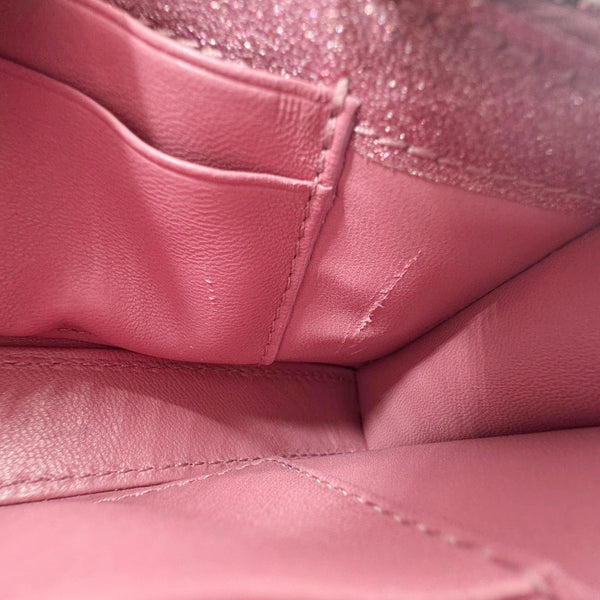 BALENCIAGA Hourglass Leather Wallet On Chain Shoulder Bag Pink