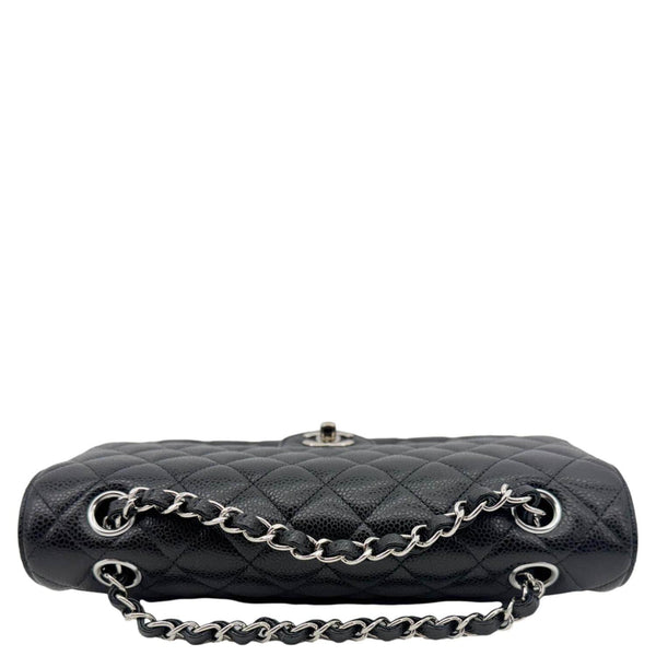 CHANEL Classic Double Flap Medium Quilted Caviar Leather Shoulder Bag Black