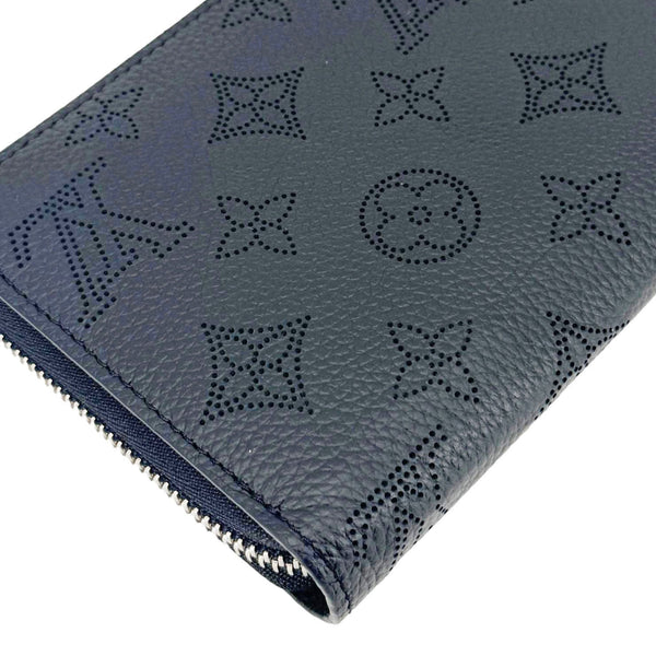 LOUIS VUITTON Mahina Perforated Leather Zippy Wallet Black