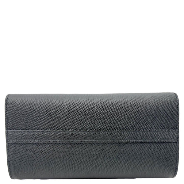 PRADA Monochrome Small Calfskin Saffiano Leather Top Handle Tote Black