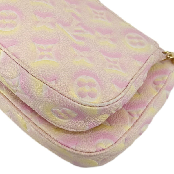 LOUIS VUITTON Pochette Summer Stardust Monogram Empreinte Leather Shoulder Bag Pink