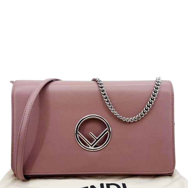 FENDI Vitello Cruise F Leather Wallet on Chain English Rose