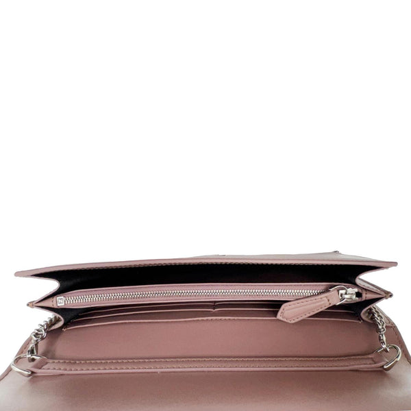 FENDI Vitello Cruise F Leather Wallet on Chain English Rose