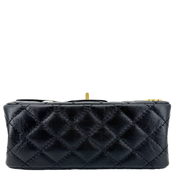 CHANEL Reissue 2.55 Crystal Charms 225 Flap Quilted Leather Crossbody Bag Black
