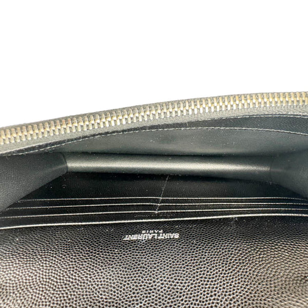 YVES SAINT LAURENT Cassandre Leather Wallet On Chain Crossbody Bag Black