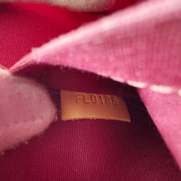 LOUIS VUITTON Alma BB Monogram Vernis Satchel Bag Red