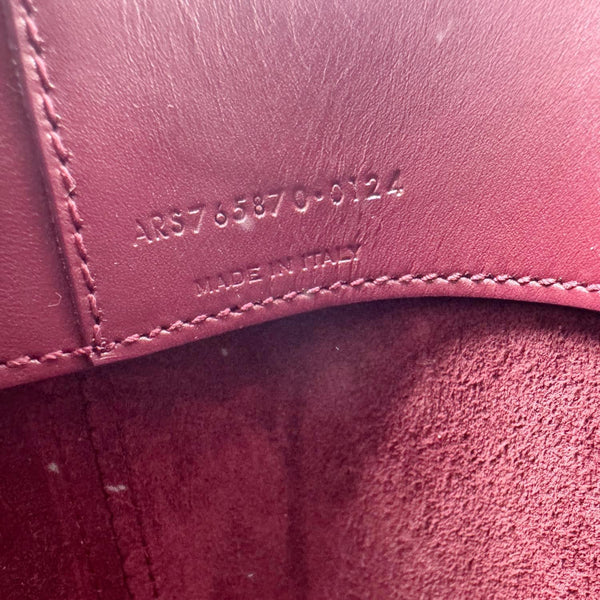 YVES SAINT LAURENT Le 37 Mini Shiny Leather Bucket Bag Burgundy