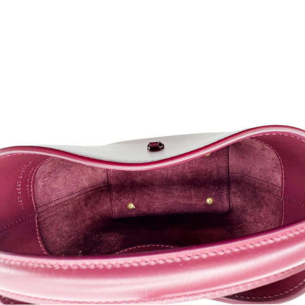 YVES SAINT LAURENT Le 37 Mini Shiny Leather Bucket Bag Burgundy