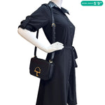 GUCCI Siena Leather Shoulder Bag Black 846705