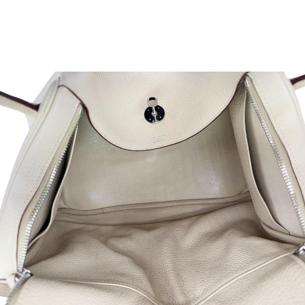 HERMES Lindy 34 Taurillon Clemence Leather Shoulder Bag Beige