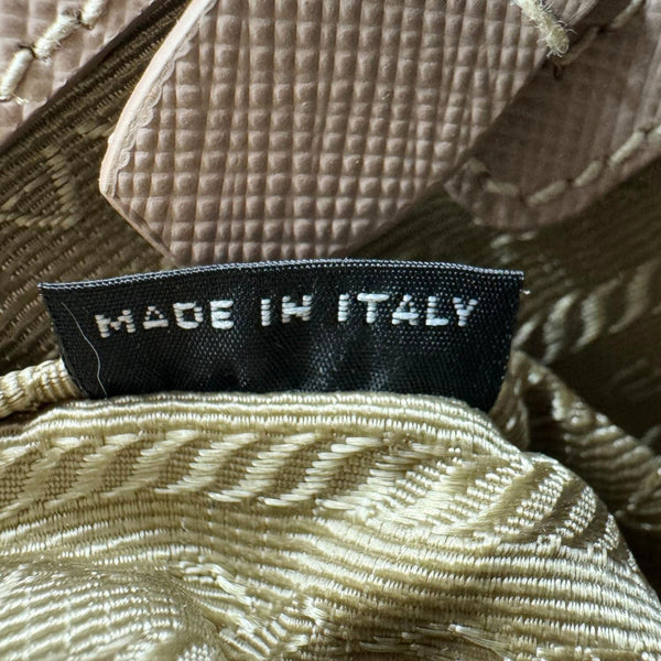 PRADA Galleria Double Zip Saffiano Leather Top Handle Tote Bag Beige