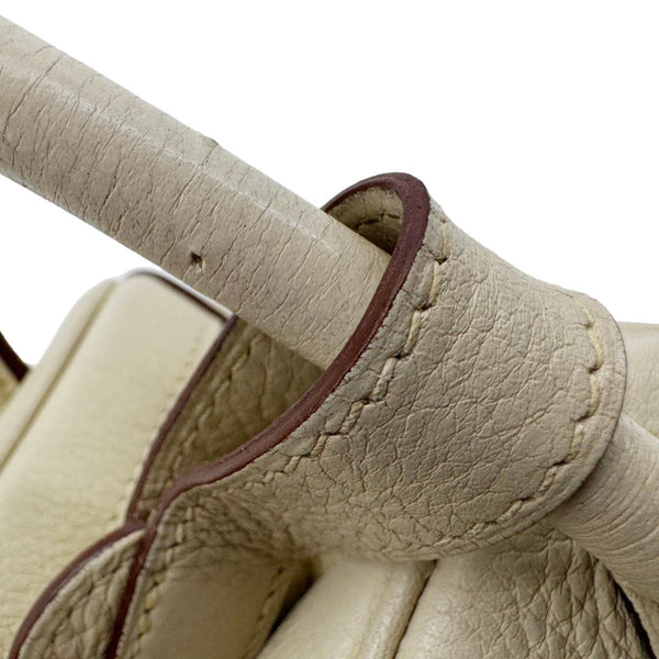HERMES Lindy 34 Taurillon Clemence Leather Shoulder Bag Beige