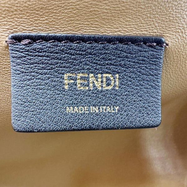 FENDI First Medium Karligraphy-Embroidered Flannel Shoulder Bag Camel