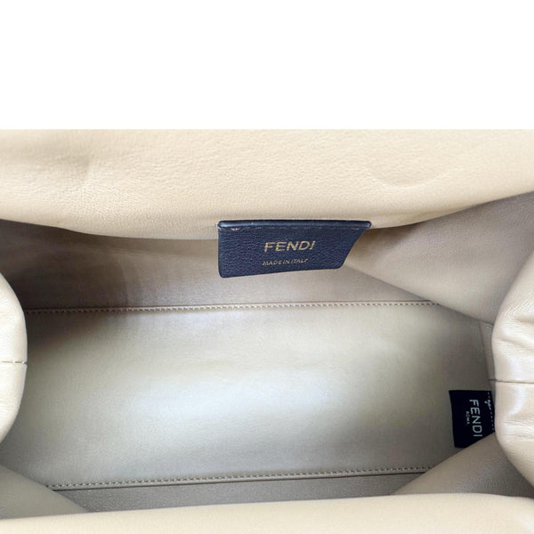 FENDI First Medium Karligraphy-Embroidered Flannel Shoulder Bag Camel