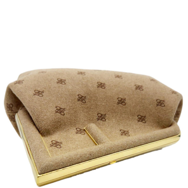 FENDI First Medium Karligraphy-Embroidered Flannel Shoulder Bag Camel