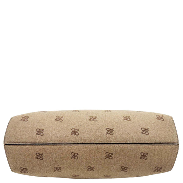FENDI First Medium Karligraphy-Embroidered Flannel Shoulder Bag Camel