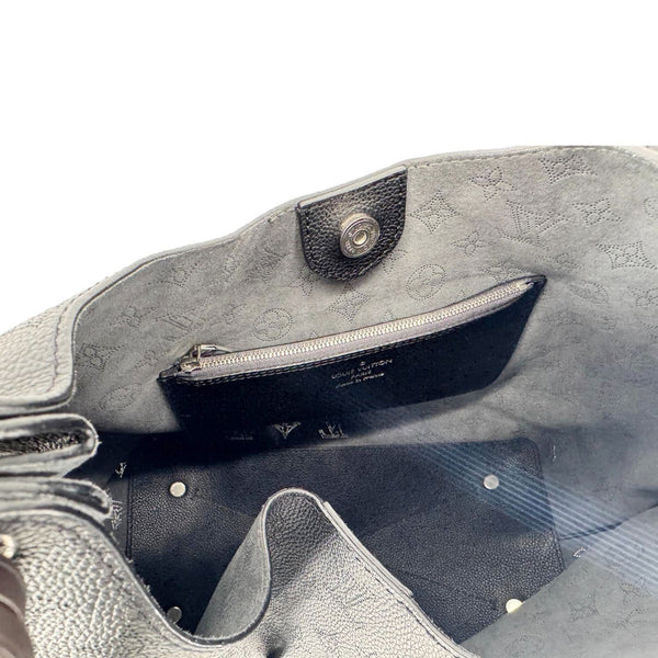 LOUIS VUITTON Carmel Mahina Leather Hobo Bag Black