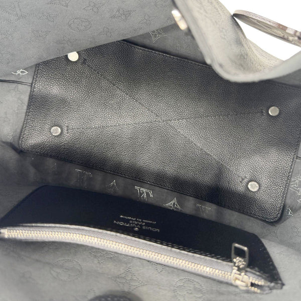 LOUIS VUITTON Carmel Mahina Leather Hobo Bag Black