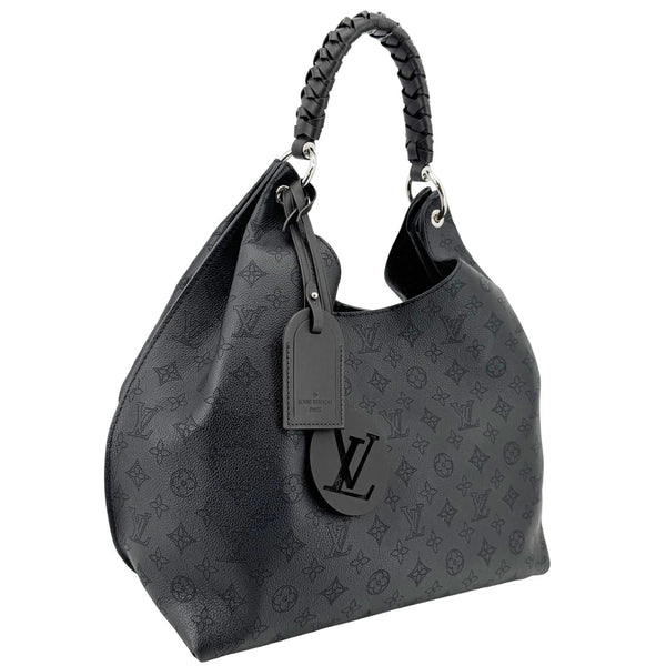 LOUIS VUITTON Carmel Mahina Leather Hobo Bag Black