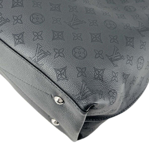 LOUIS VUITTON Carmel Mahina Leather Hobo Bag Black
