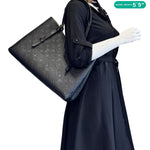 LOUIS VUITTON Babylone Monogram Empreinte Leather Tote Bag Black