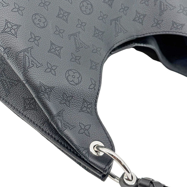 LOUIS VUITTON Carmel Mahina Leather Hobo Bag Black