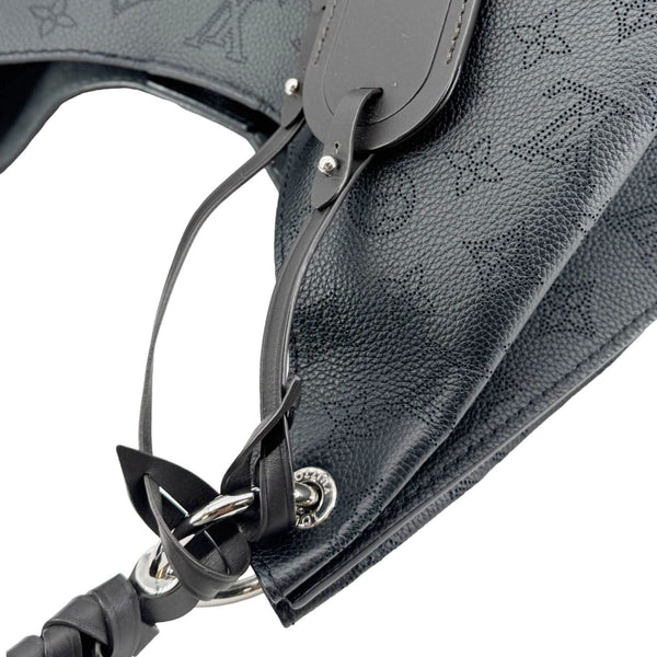 LOUIS VUITTON Carmel Mahina Leather Hobo Bag Black