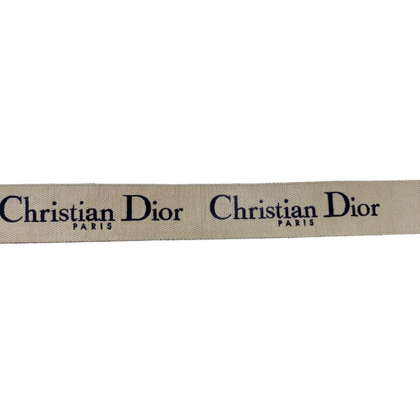 CHRISTIAN DIOR Embroidered Canvas Shoulder Strap Navy Blue