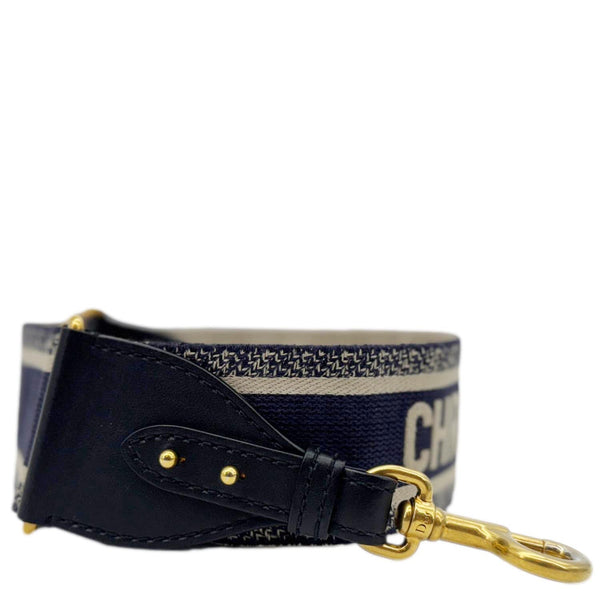 CHRISTIAN DIOR Embroidered Canvas Shoulder Strap Navy Blue