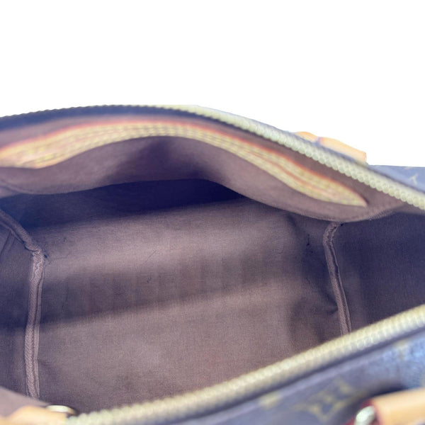 LOUIS VUITTON Speedy 30 Monogram Canvas Satchel Bag Brown