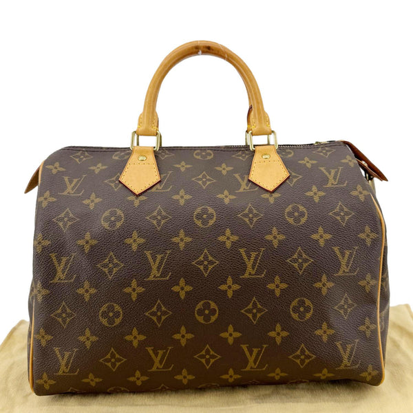 LOUIS VUITTON Speedy 30 Monogram Canvas Satchel Bag Brown