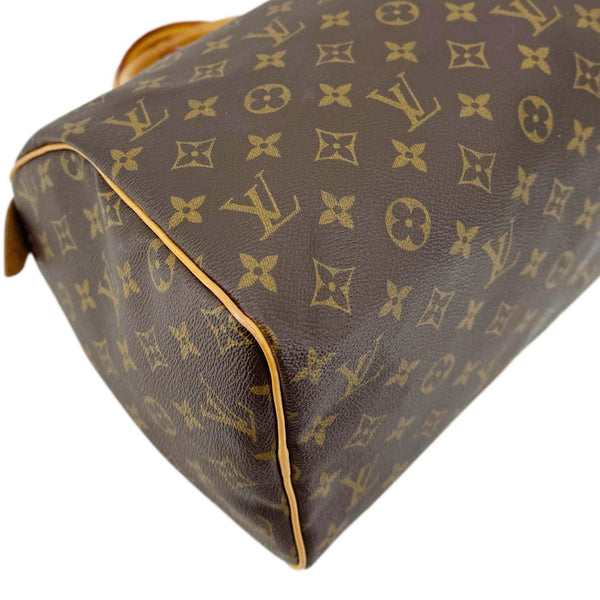 LOUIS VUITTON Speedy 30 Monogram Canvas Satchel Bag Brown
