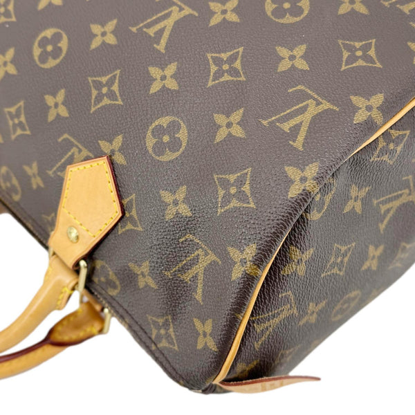 LOUIS VUITTON Speedy 30 Monogram Canvas Satchel Bag Brown