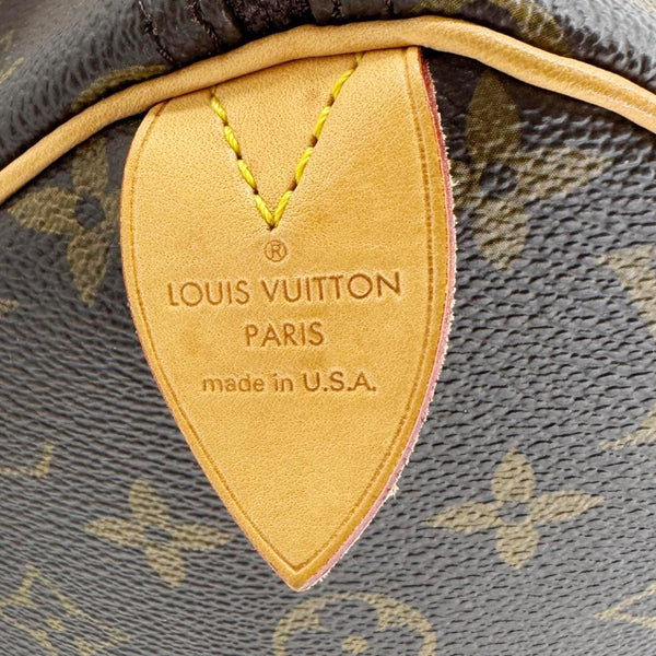 LOUIS VUITTON Speedy 30 Monogram Canvas Satchel Bag Brown