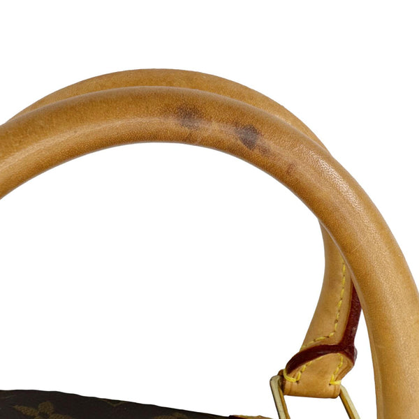 LOUIS VUITTON Speedy 30 Monogram Canvas Satchel Bag Brown