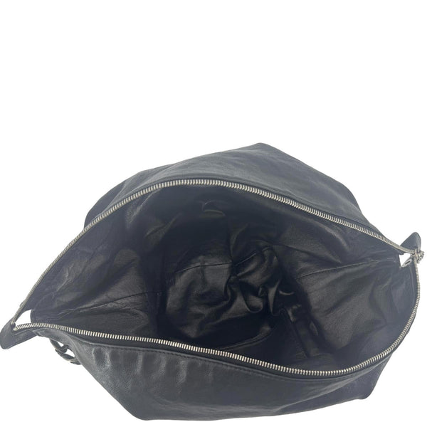 CHANEL Modern Chain Calfskin Leather Hobo Bag Black