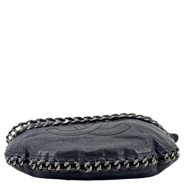 CHANEL Modern Chain Calfskin Leather Hobo Bag Black