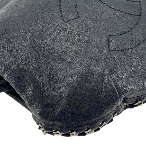 CHANEL Modern Chain Calfskin Leather Hobo Bag Black