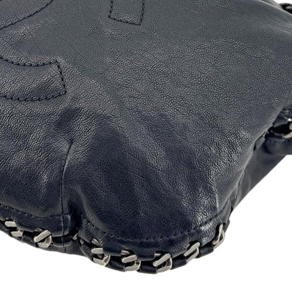 CHANEL Modern Chain Calfskin Leather Hobo Bag Black