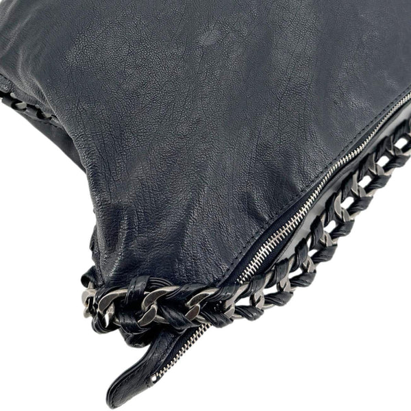 CHANEL Modern Chain Calfskin Leather Hobo Bag Black